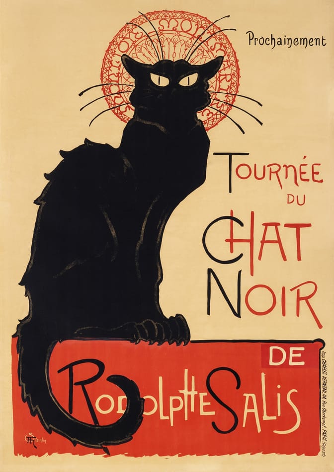 The Black Cat (Tournee du Chat Noir) by Theophile Alexandre Steinlen, 1896, The Los Angeles County Museum of Art.